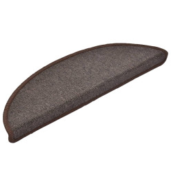 Tapis d'escalier 10 pcs 56x17x3 cm Marron café