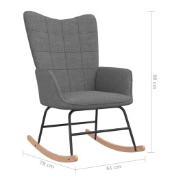 Chaise à bascule avec tabouret Gris foncé Tissu