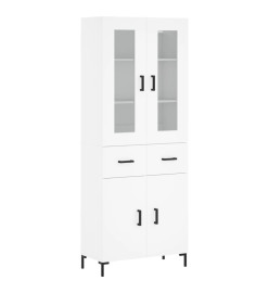 Buffet haut Blanc 69,5x34x180 cm Bois d'ingénierie