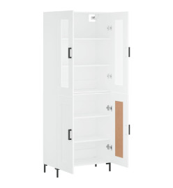 Buffet haut Blanc 69,5x34x180 cm Bois d'ingénierie