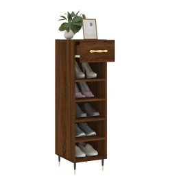 Meuble à chaussures chêne marron 30x35x105 cm bois d'ingénierie
