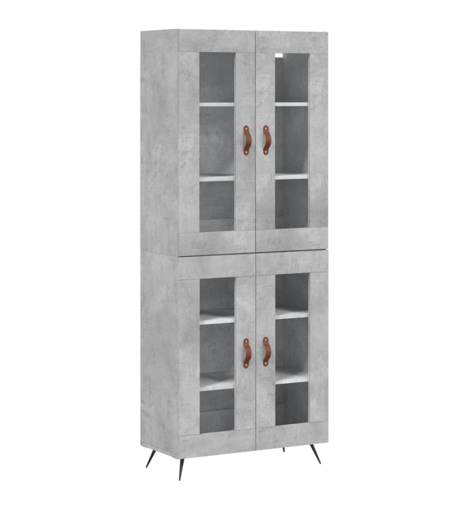 Buffet haut Gris béton 69,5x34x180 cm Bois d'ingénierie Buffet haut Gris béton 69,5x34x180 cm Bois d'ingénierie