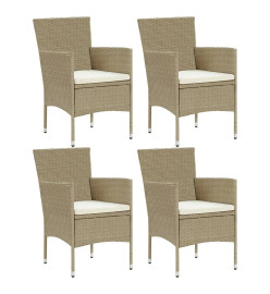 Ensemble de salle à manger de jardin 5 pcs Beige