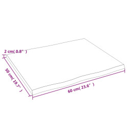 Dessus de table bois chêne massif traité bordure assortie