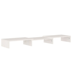 Support de moniteur Blanc 80x24x10,5 cm Bois de pin solide