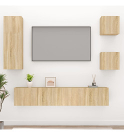 Ensemble de meubles TV 5 pcs Chêne sonoma Bois d'ingénierie