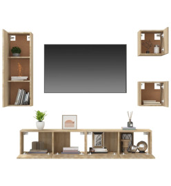 Ensemble de meubles TV 5 pcs Chêne sonoma Bois d'ingénierie