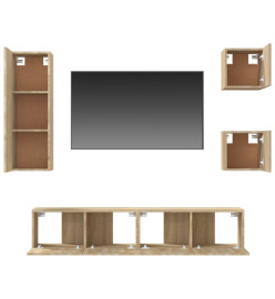 Ensemble de meubles TV 5 pcs Chêne sonoma Bois d'ingénierie