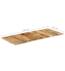 Dessus de table bois de manguier solide 15-16 mm 140x60 cm