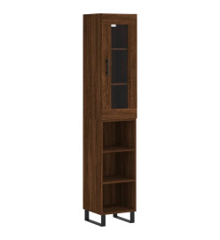 Buffet haut Chêne marron 34,5x34x180 cm Bois d'ingénierie