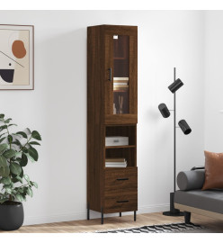 Buffet haut Chêne marron 34,5x34x180 cm Bois d'ingénierie