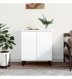 Buffet Blanc brillant 60x35x70 cm Bois d'ingénierie