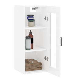 Armoire murale blanc brillant 34,5x34x90 cm