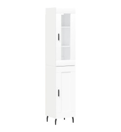 Buffet haut Blanc 34,5x34x180 cm Bois d'ingénierie