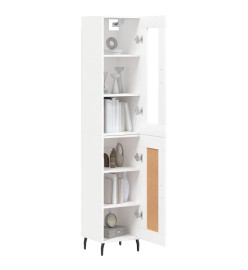 Buffet haut Blanc 34,5x34x180 cm Bois d'ingénierie