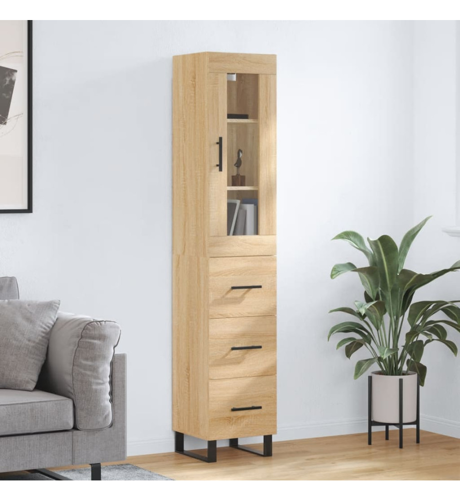Buffet haut Chêne sonoma 34,5x34x180 cm Bois d'ingénierie Buffet haut Chêne sonoma 34,5x34x180 cm Bois d'ingénierie