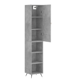 Buffet haut Gris béton 34,5x34x180 cm Bois d'ingénierie
