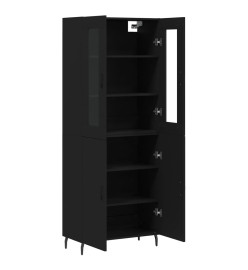 Buffet haut Noir 69,5x34x180 cm Bois d'ingénierie