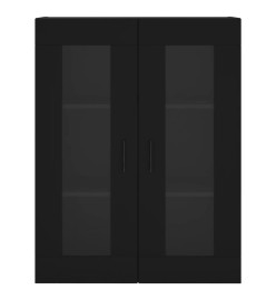 Armoires murales 2 pcs noir bois d'ingénierie