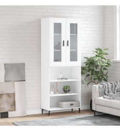Buffet haut Blanc 69,5x34x180 cm Bois d'ingénierie