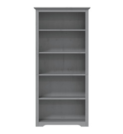 Bibliothèque BODO gris 80x38x180 cm bois pin massif 5 niveaux