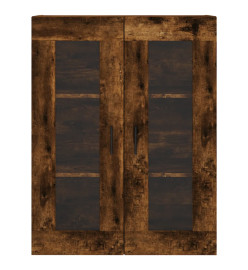 Armoire murale chêne fumé 69,5x34x90 cm