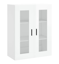 Buffet haut Blanc brillant 69,5x34x180 cm Bois d'ingénierie