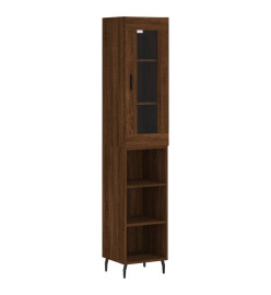 Buffet haut Chêne marron 34,5x34x180 cm Bois d'ingénierie