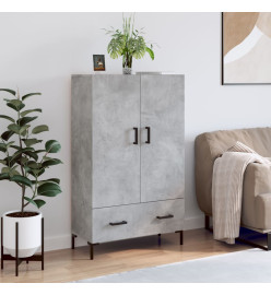 Buffet haut gris béton 69,5x31x115 cm bois d'ingénierie