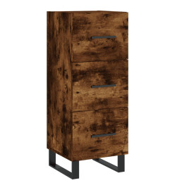 Buffet haut Chêne fumé 34,5x34x180 cm Bois d'ingénierie