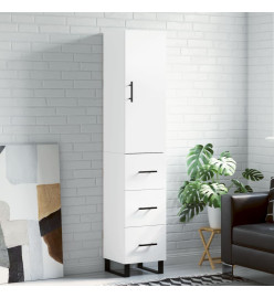 Buffet haut Blanc 34,5x34x180 cm Bois d'ingénierie