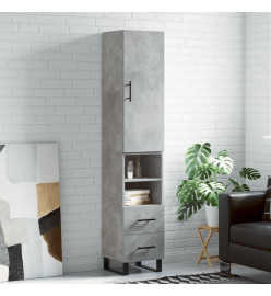 Buffet haut Gris béton 34,5x34x180 cm Bois d'ingénierie
