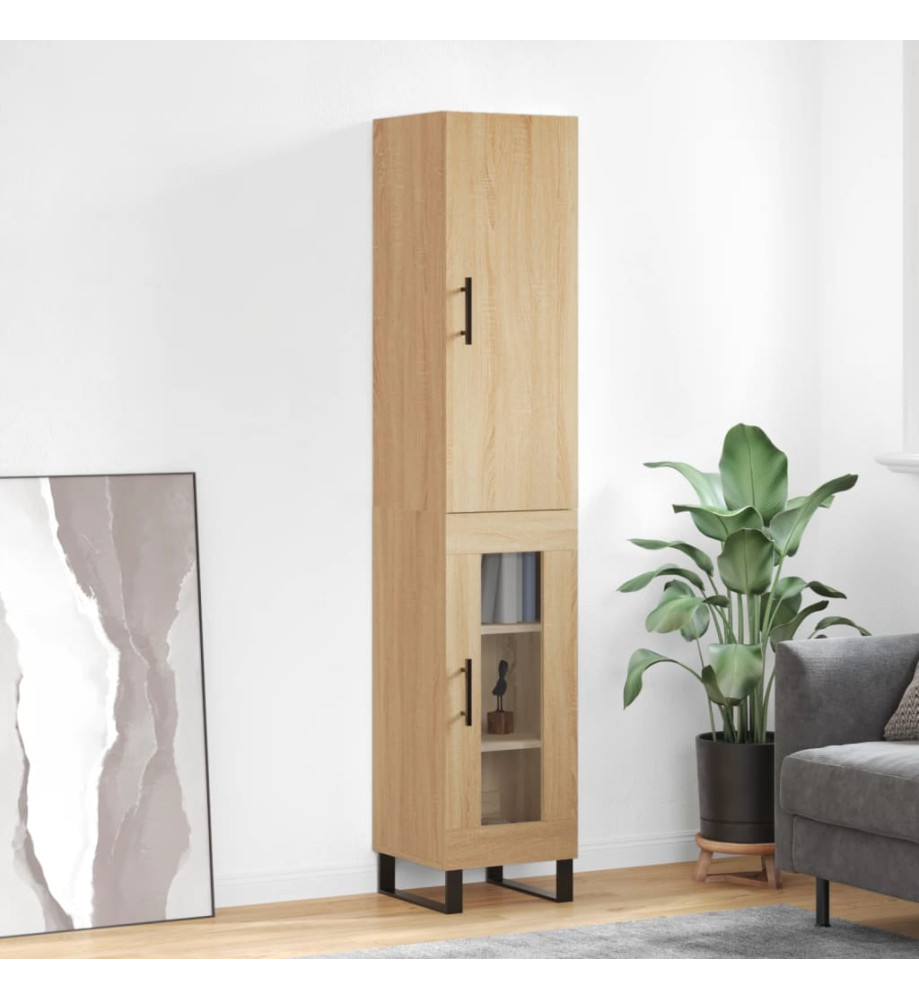Buffet haut Chêne sonoma 34,5x34x180 cm Bois d'ingénierie Buffet haut Chêne sonoma 34,5x34x180 cm Bois d'ingénierie