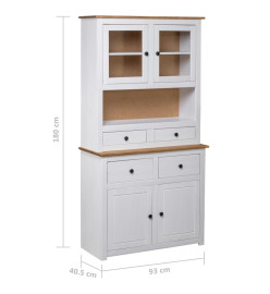 Buffet haut Blanc 93x40,5x180 cm Pin Gamme Panama