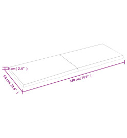 Étagère murale 180x60x6 cm bois de chêne massif non traité