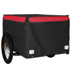 Remorque pour vélo noir et rouge 45 kg fer