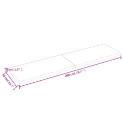 Dessus de table 200x50x4 cm bois de chêne massif non traité