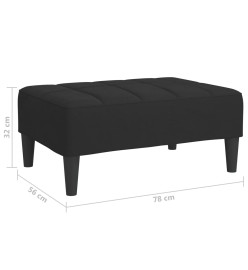 Repose-pied Noir 78x56x32 cm Velours