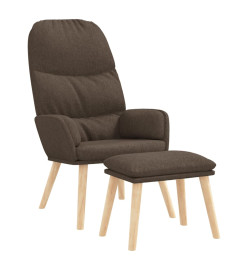 Chaise de relaxation avec tabouret Taupe Tissu