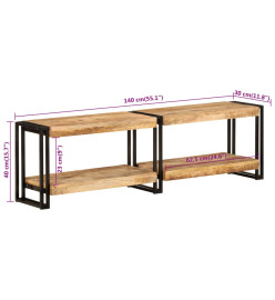 Meuble TV 140x30x40 cm bois massif de manguier