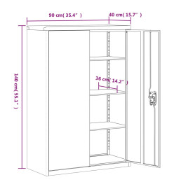 Classeur blanc 90x40x140 cm acier