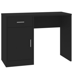 Bureau avec tiroir et armoire Noir 100x40x73 cm Bois ingénierie