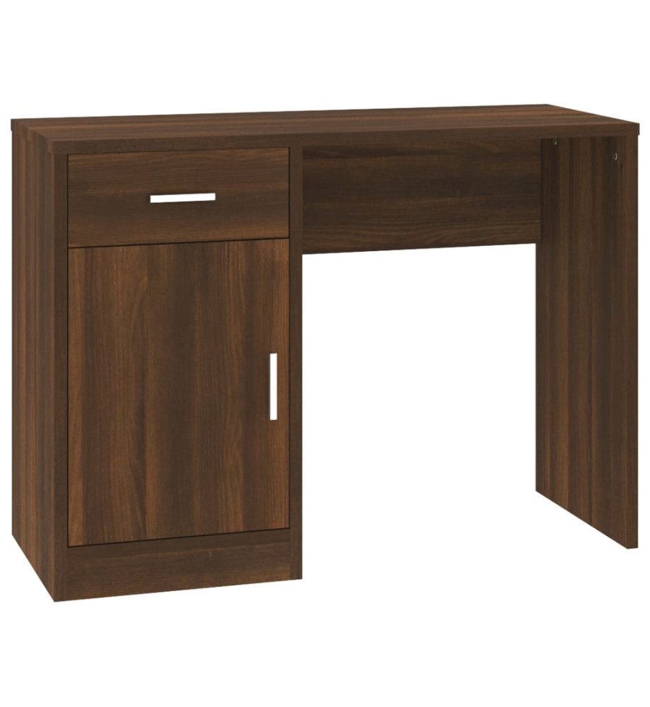 Bureau avec tiroir et armoire Chêne marron 100x40x73 cm