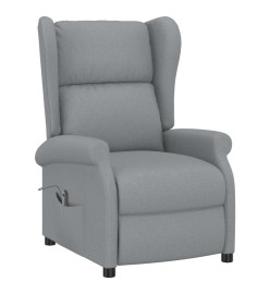 Fauteuil inclinable électrique à oreilles gris clair tissu