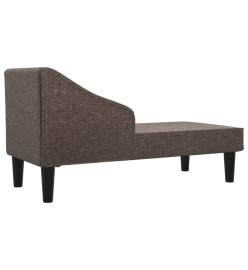 Chaise longue avec traversin taupe tissu