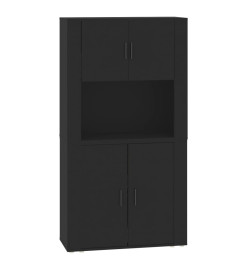 Buffet haut Noir Bois d'ingénierie