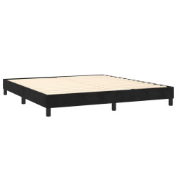 Sommier tapissier avec matelas et LED Noir 160x200 cm Velours