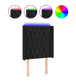 Tête de lit à LED Noir 83x16x118/128 cm Velours