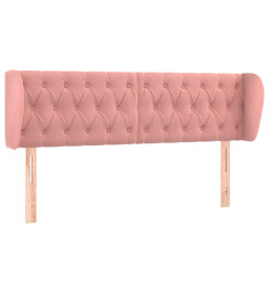 Tête de lit avec oreilles Rose 147x23x78/88 cm Velours