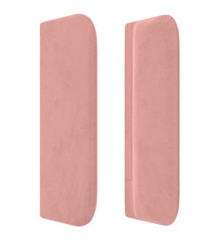 Tête de lit avec oreilles Rose 147x16x78/88 cm Velours